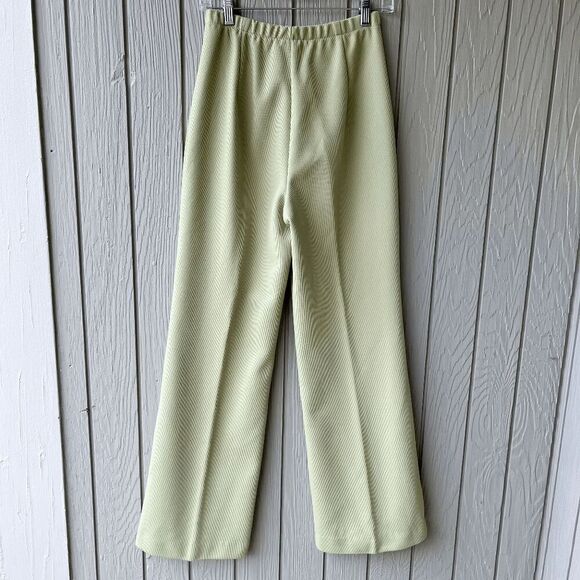 Vintage Jantzen Ribbed Knit Mint Green Wide Leg Pants, Fits M/L - Picture 6 of 6